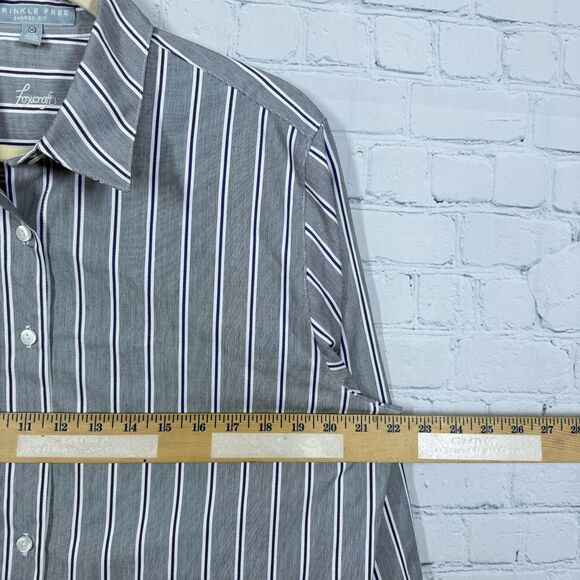 Foxcroft Shirt Womens Size 16 Wrinkle Free Long Sleeve Abstract Travel Friendly - Picture 8 of 11